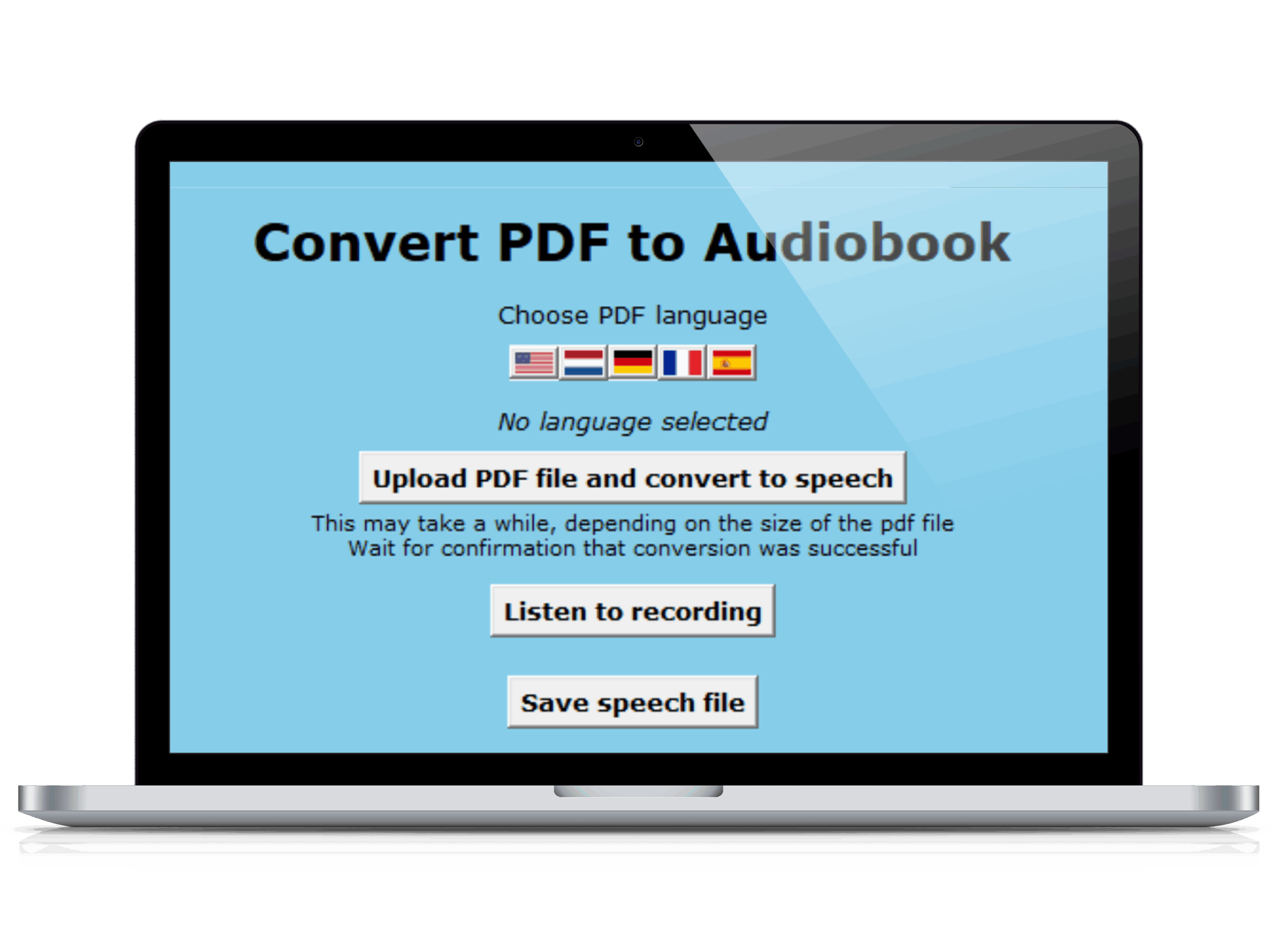 Convert PDF to audiobook